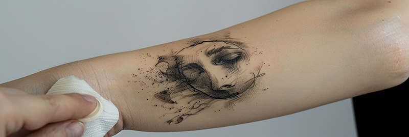 Aged Fine Line Tattoo