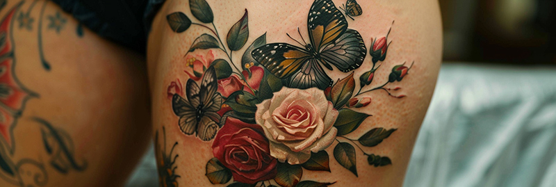 butterfly flower tattoo