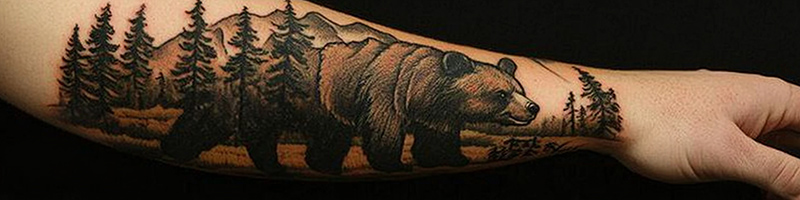 American Traditional Bear Tattoo