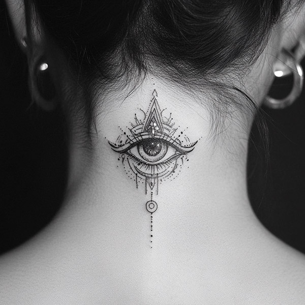 Minimalist neck tattoo Designs