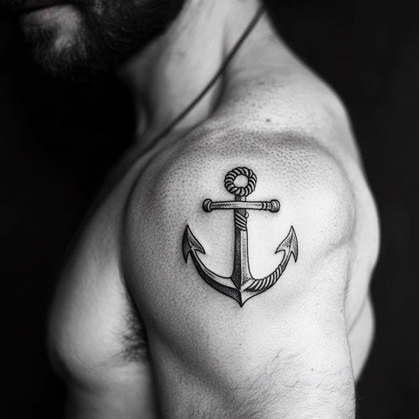 Traditional anchor tattoo
