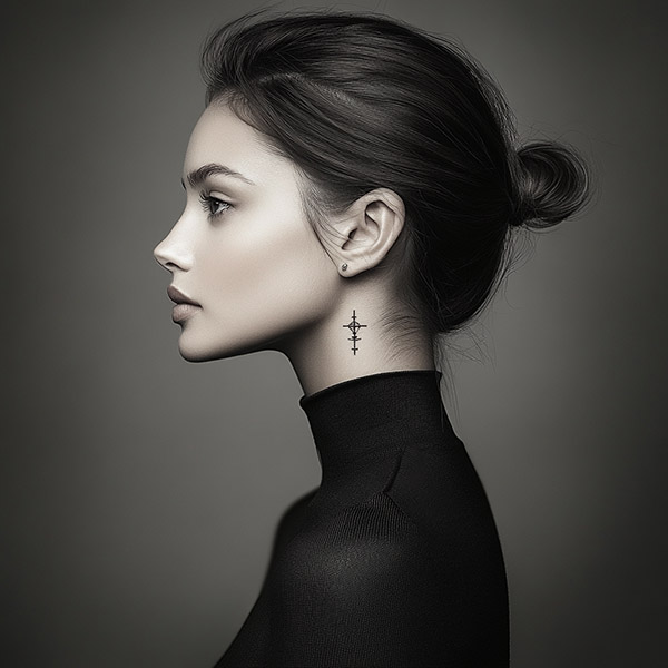 Small behind the ear tattoo