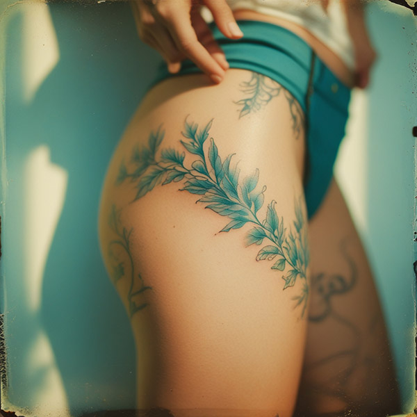 Thigh tattoo